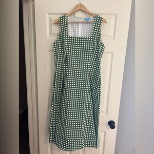 Draper James Green and White Midi Dot Dress, size 14